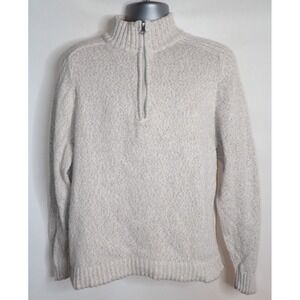 Columbia 1/4 Zip Knit Sweater Mens Large gray heather Cotton Vintage Gorpcore